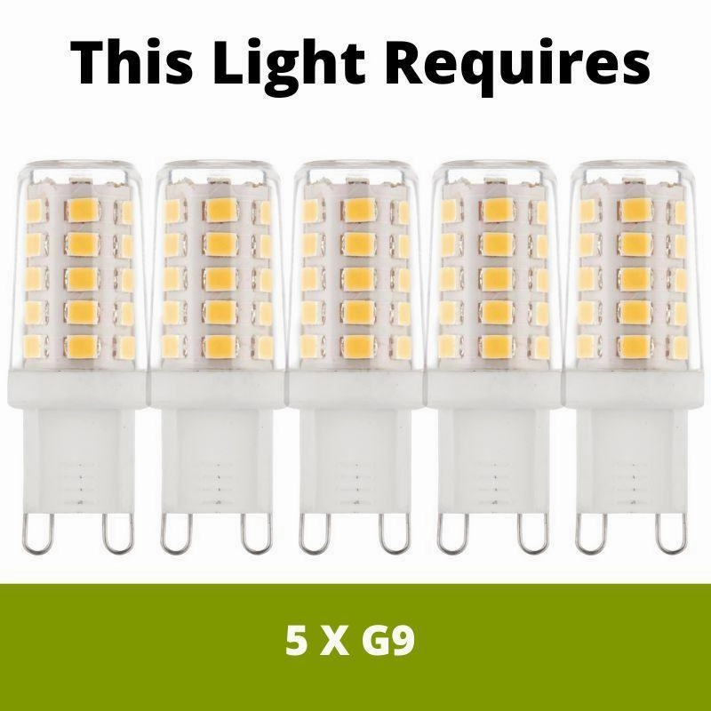Endon Verina 5 Light Chrome Flush Ceiling Light