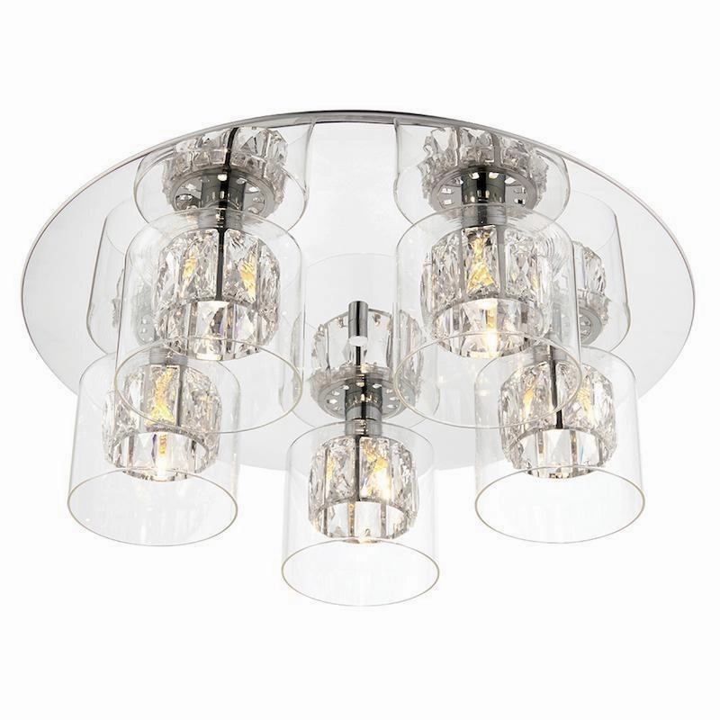 Endon Verina 5 Light Chrome Flush Ceiling Light ambient ceiling fixture