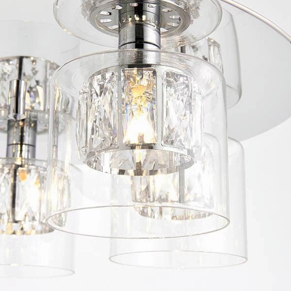 Endon Verina 5 Light Chrome Flush Ceiling Light
