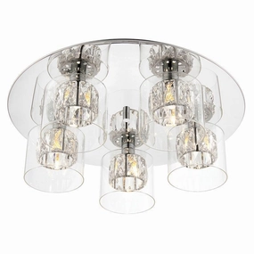 Endon Verina 5 Light Chrome Flush Ceiling Light ambient ceiling fixture