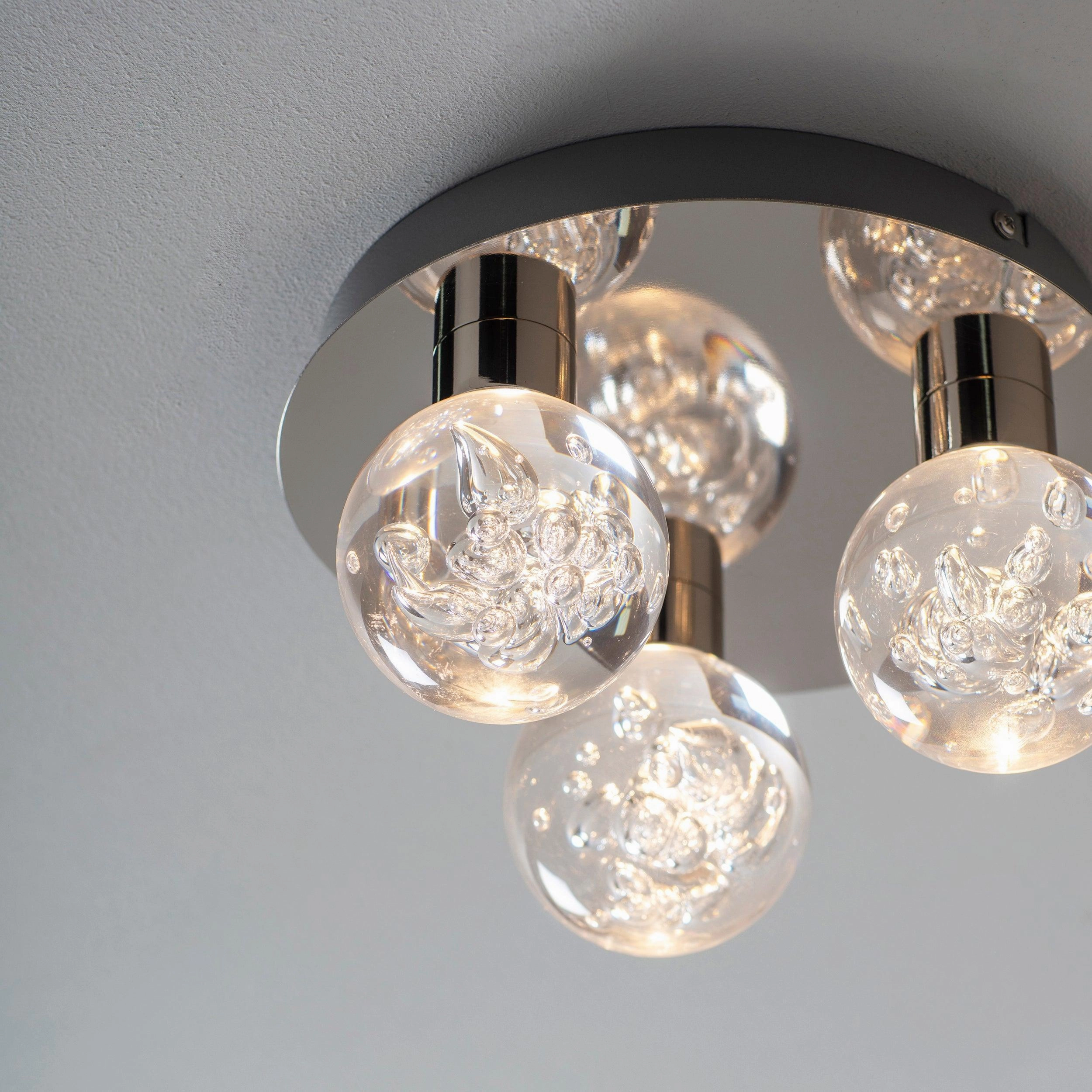 Endon Versa 3 Light Chrome LED Flush Ceiling Light