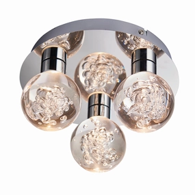 Endon Versa 3 Light Chrome LED Flush Ceiling Light white ceiling lamp