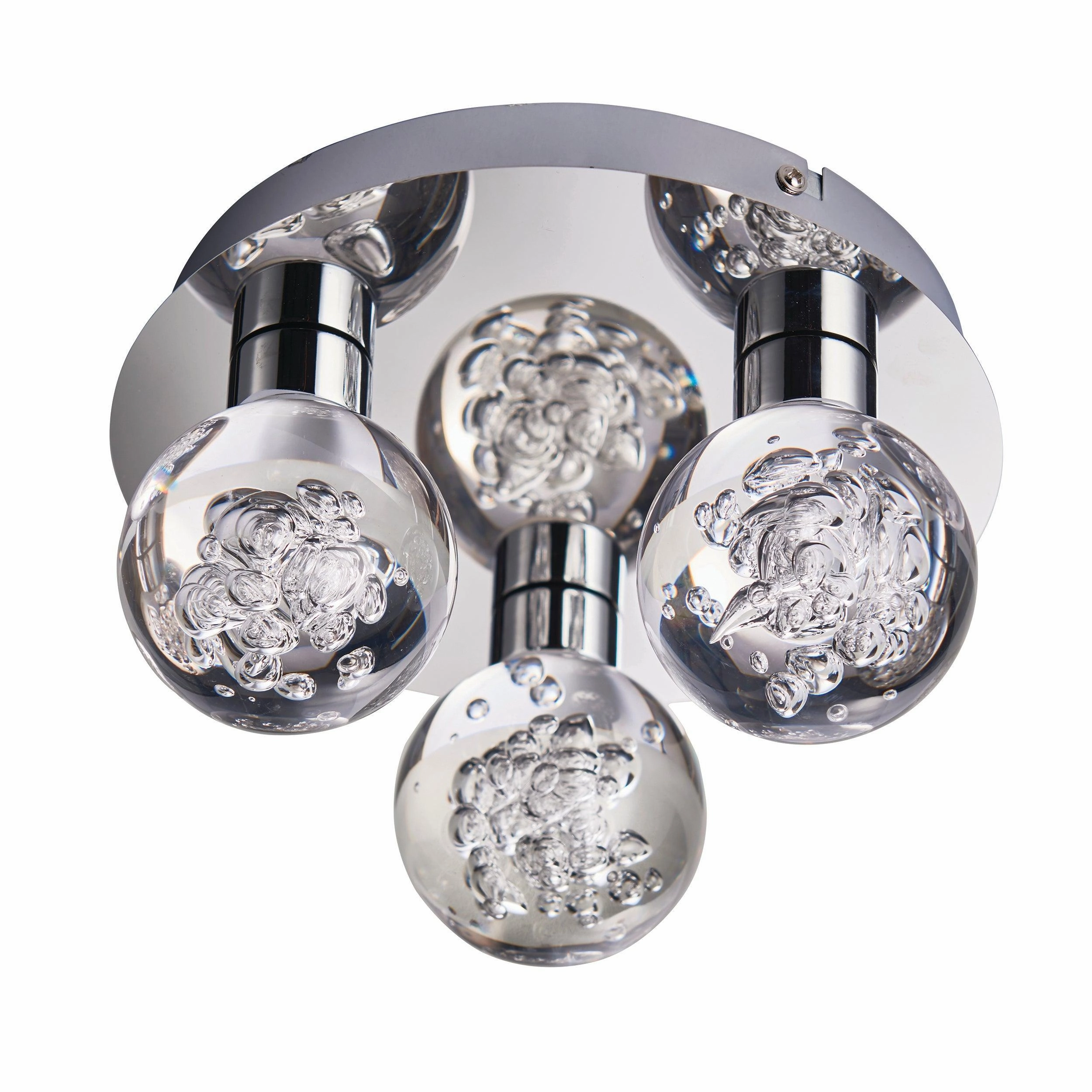 Endon Versa 3 Light Chrome LED Flush Ceiling Light