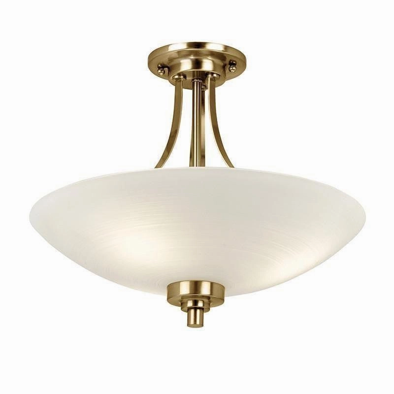 Endon Welles 3 Arm Antique Brass Semi Flush Ceiling Light - Open Box