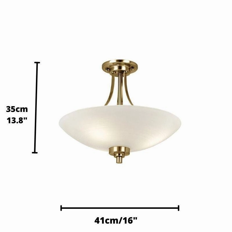 Endon Welles 3 Arm Antique Brass Semi Flush Ceiling Light - Open Box