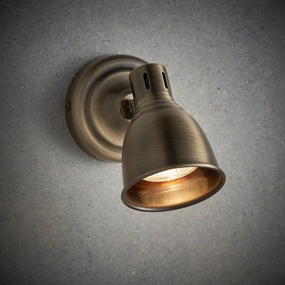 Endon Westbury 1 Light Brass Spotlight tall arc lamp for living room