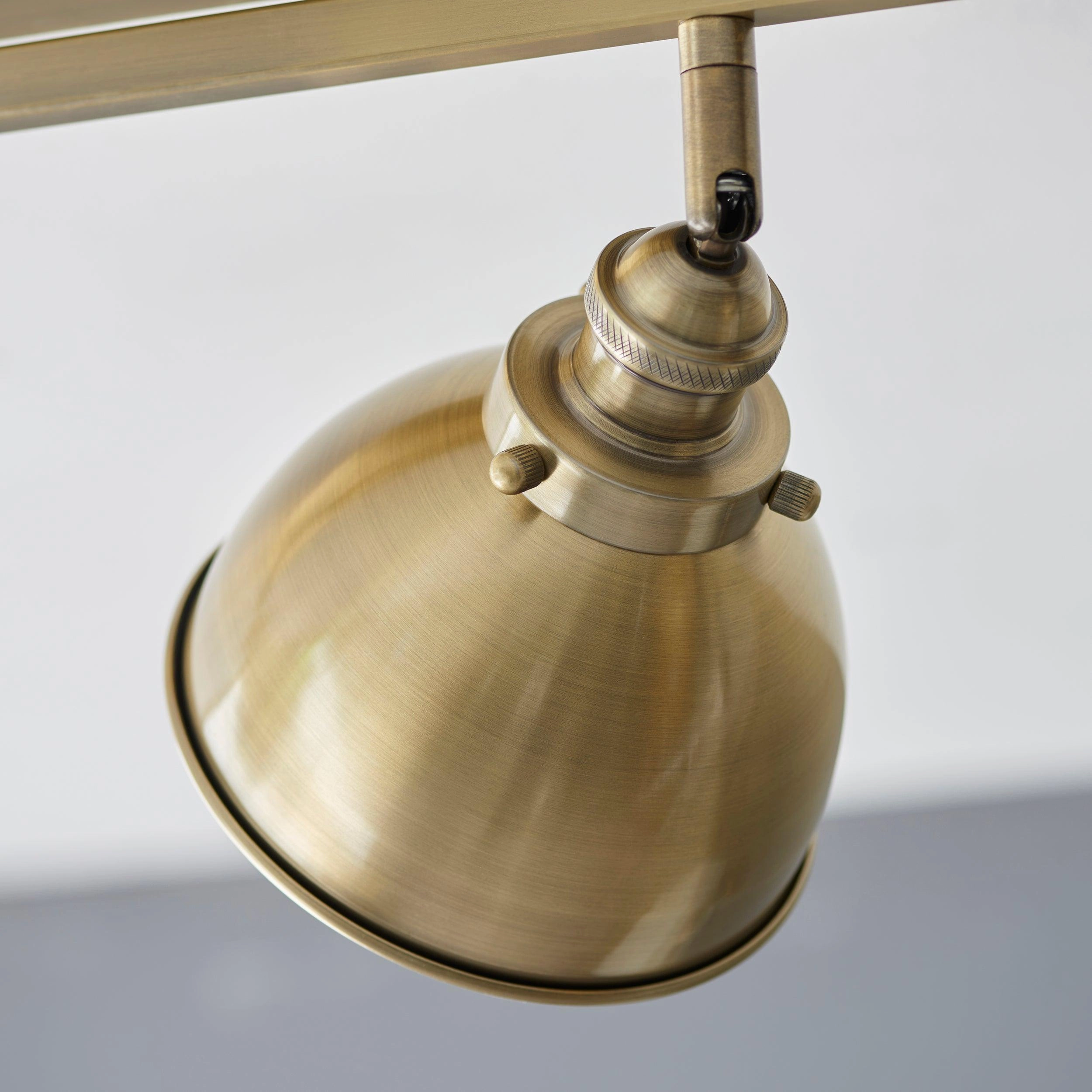 Endon Wyatt 3 Light Brass Industrial Spot Light