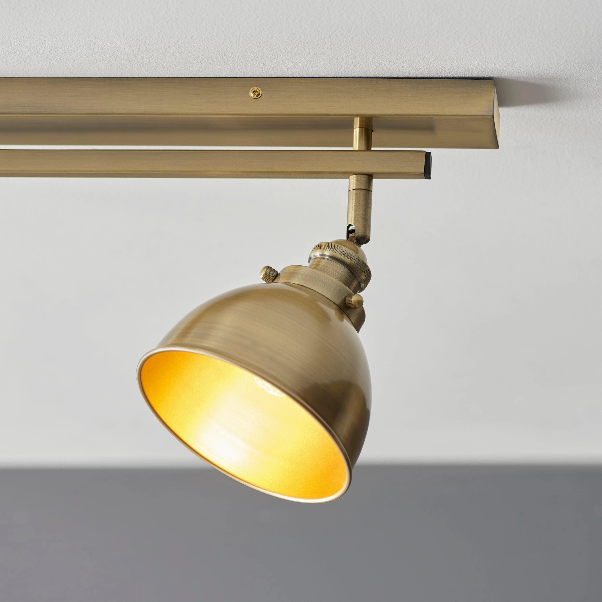 Endon Wyatt 3 Light Brass Industrial Spot Light