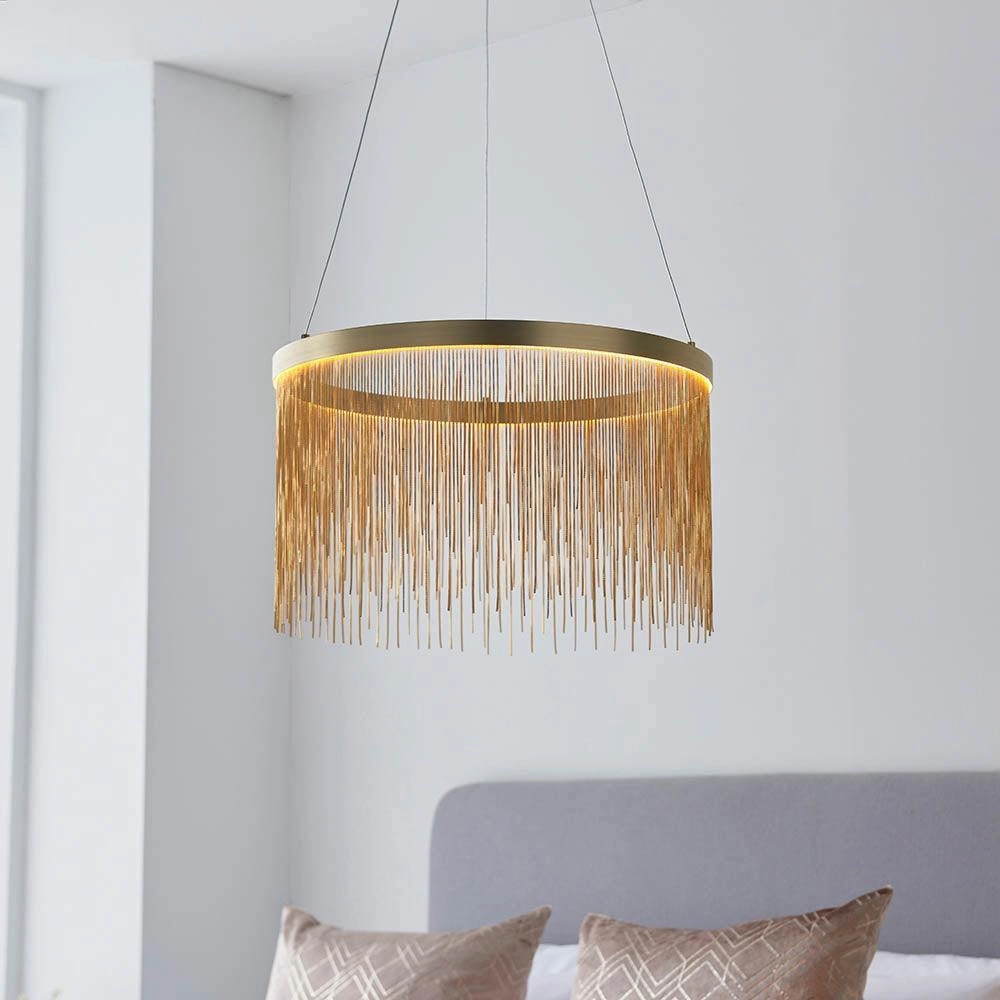Endon Zelma 1 Light Brass Finish Ceiling Pendant