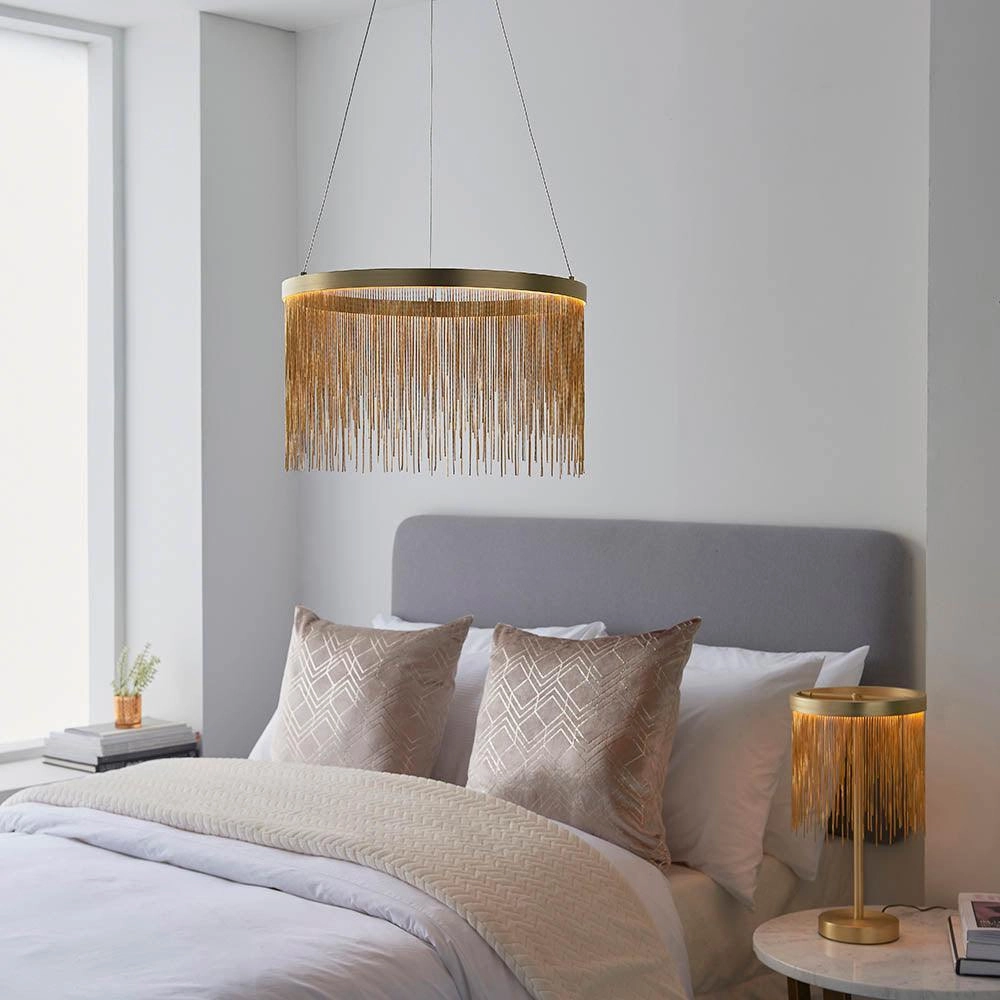 Endon Zelma 1 Light Brass Finish Ceiling Pendant
