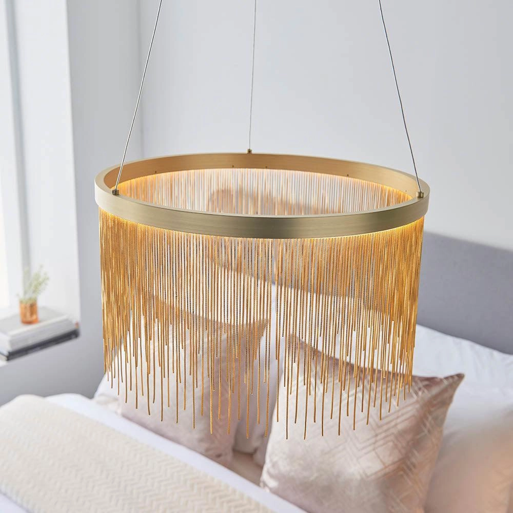 Endon Zelma 1 Light Brass Finish Ceiling Pendant