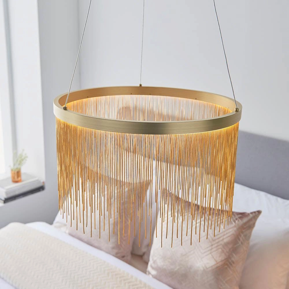 Endon Zelma 1 Light Brass Finish Ceiling Pendant