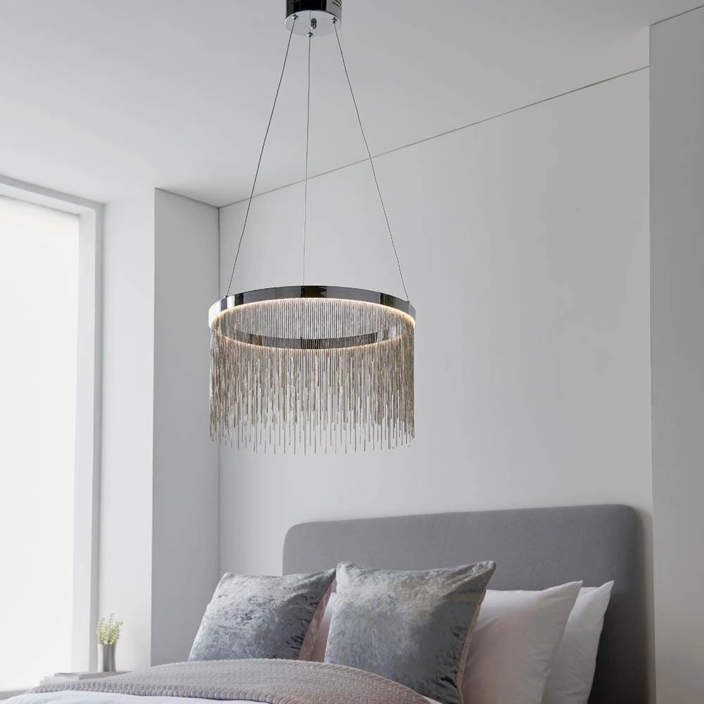 Endon Zelma CCT 1 Light Polished Chrome Ceiling Pendant