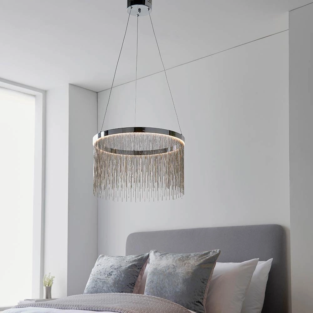 Endon Zelma CCT 1 Light Polished Chrome Ceiling Pendant
