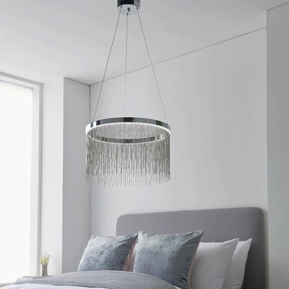 Endon Zelma CCT 1 Light Polished Chrome Ceiling Pendant