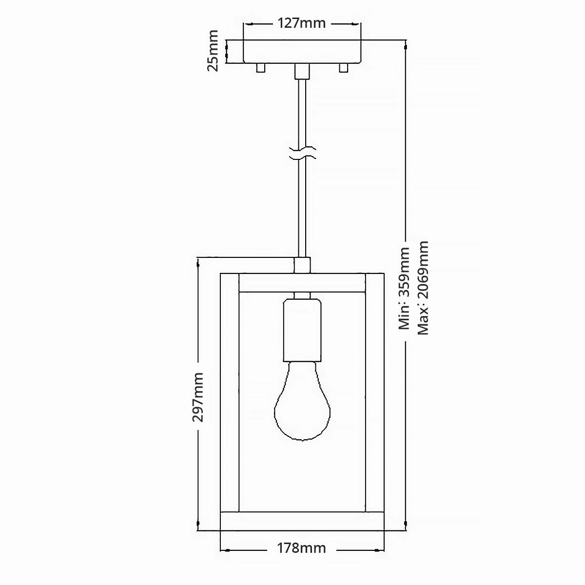 Ensemble 1 Light Brushed Bronze Ceiling Pendant Light