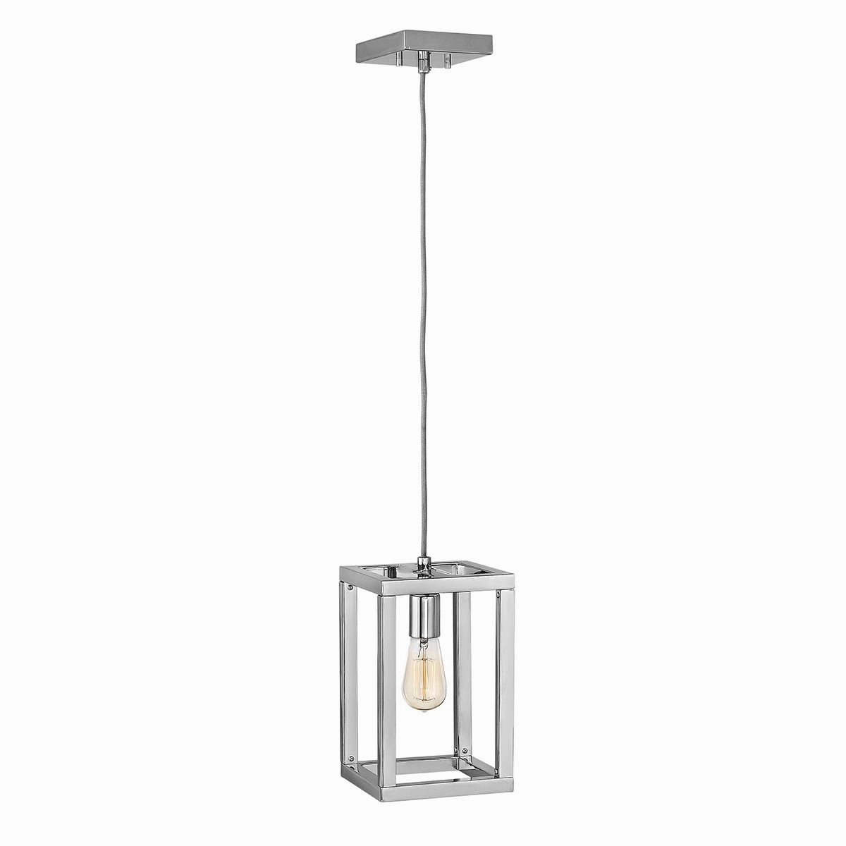 Ensemble 1 Light Polished Nickel Ceiling Pendant Light sleek LED ceiling lamp