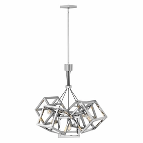 Ensemble 5 Light Polished Nickel Ceiling Pendant Light sleek LED ceiling lamp