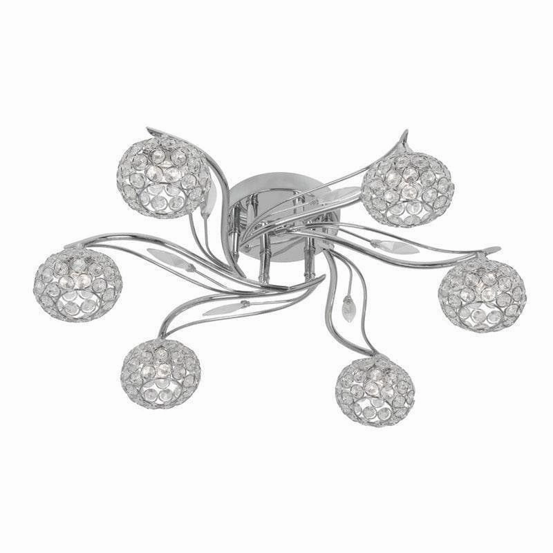 Esmee 6 Light Chrome Flush Ceiling Light white ceiling lamp