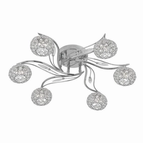 Esmee 6 Light Chrome Flush Ceiling Light white ceiling lamp