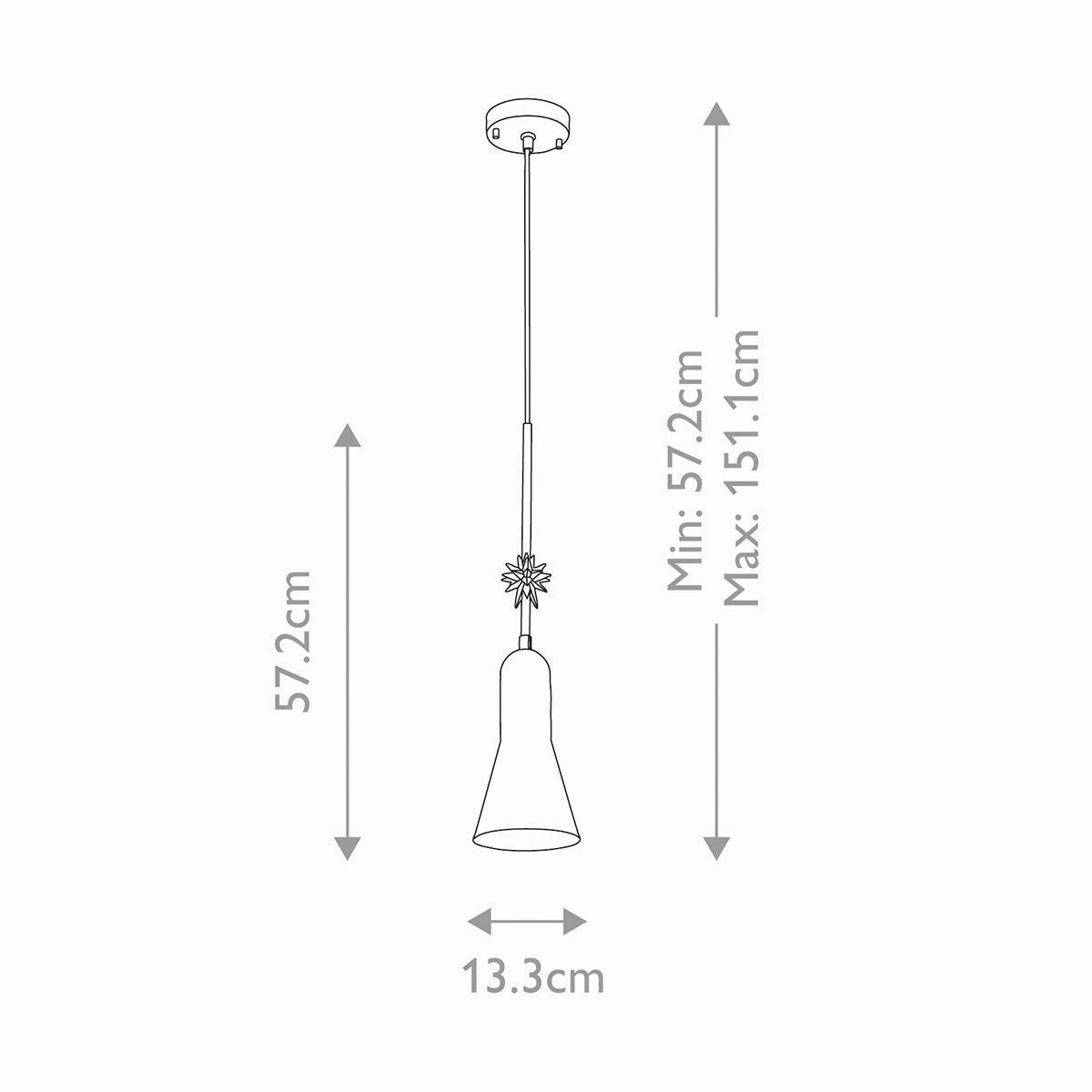 Etoile Aged Brass and Gold Leaf Small Ceiling Pendant Light