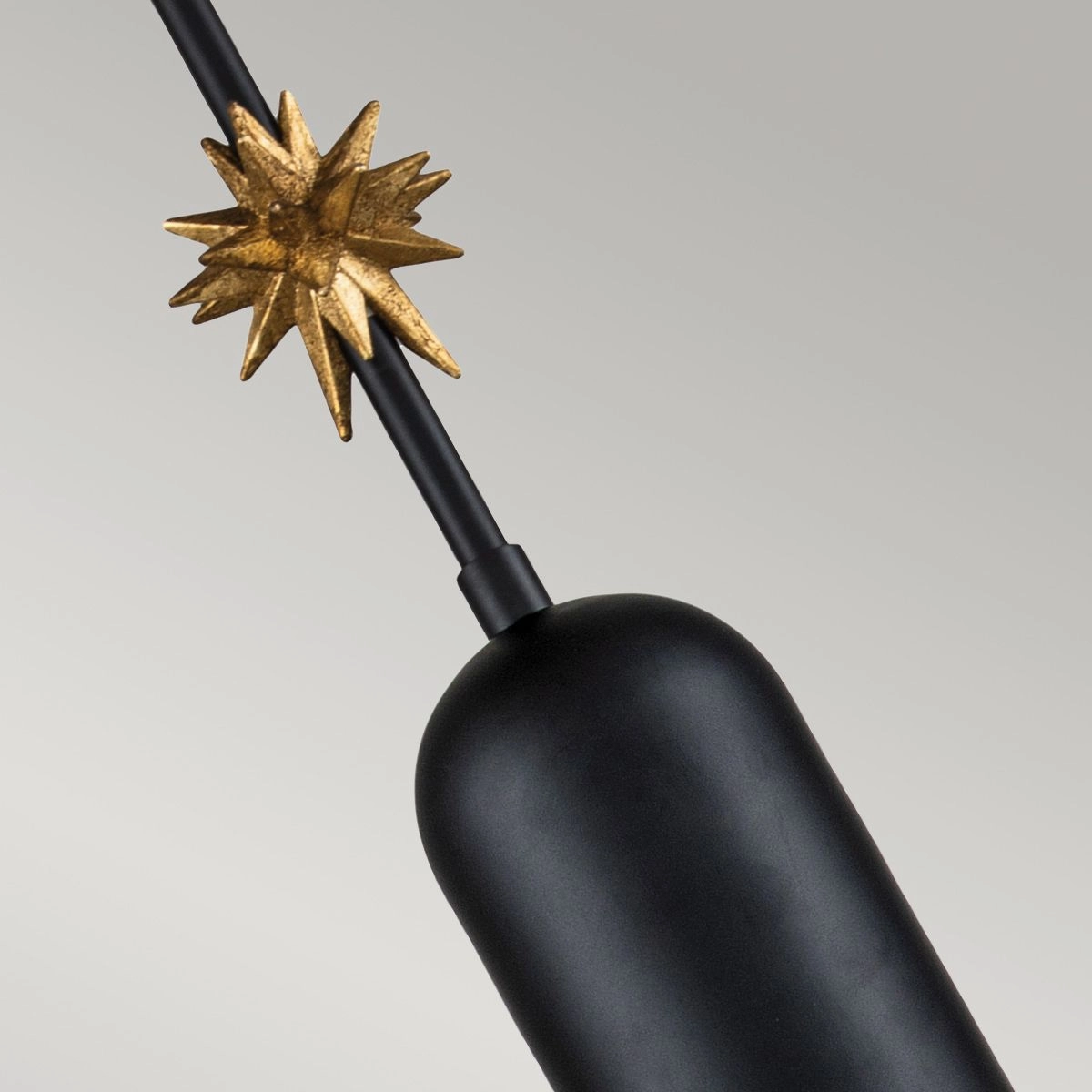 Etoile Matte Black and Gold Leaf Medium Ceiling Pendant Light