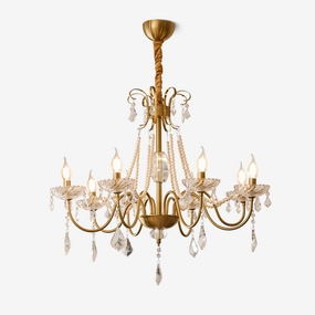 Evaria Crystal Pearl Chandelier minimalist reading light