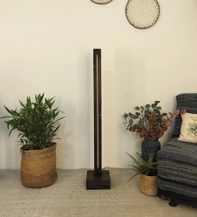 Excalibur LED Wooden Floor Lamp With Brown Base (BULB NOT INCLUDED) creative lampshade design