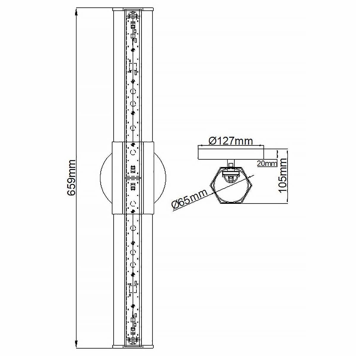 Facet Duel LED Black Bathroom Wall Light