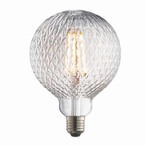 Facet Globe E27 4w Decorative Clear Glass LED Light Bulb contemporary ceiling fixture