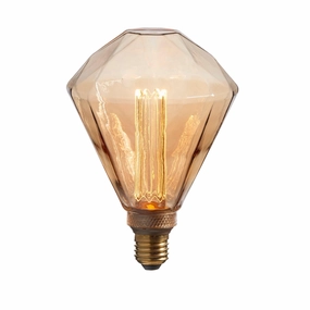 Faceted Amber Tinted Decorative 2.4w LED E27 Light Bulb contemporary ceiling fixture
