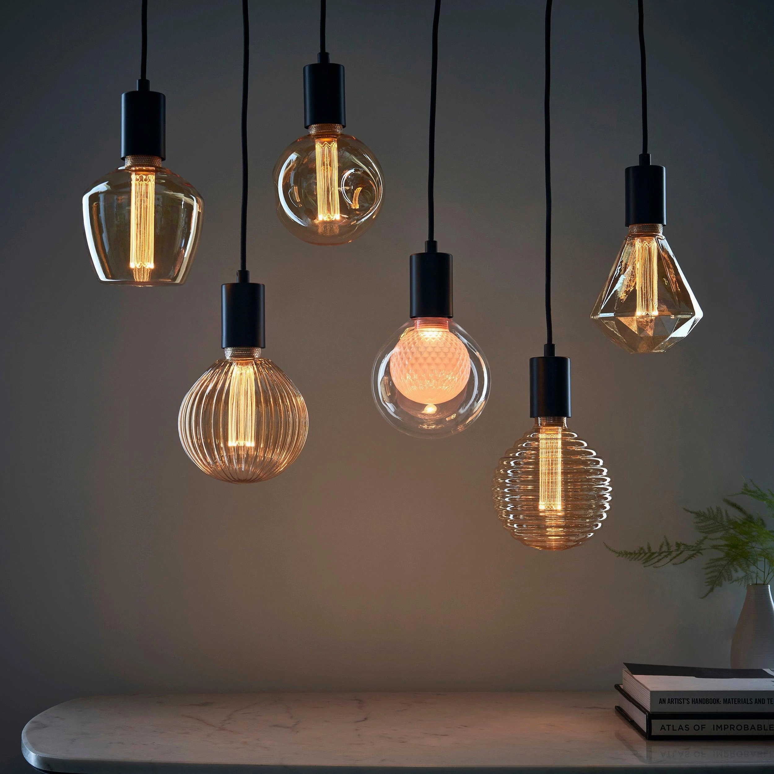 Faceted Amber Tinted Decorative 2.4w LED E27 Light Bulb
