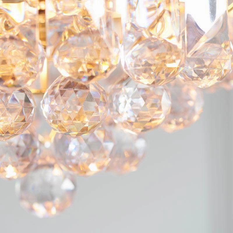 Fargo Brass & Clear Acrylic 3 Light Small Ceiling Pendant