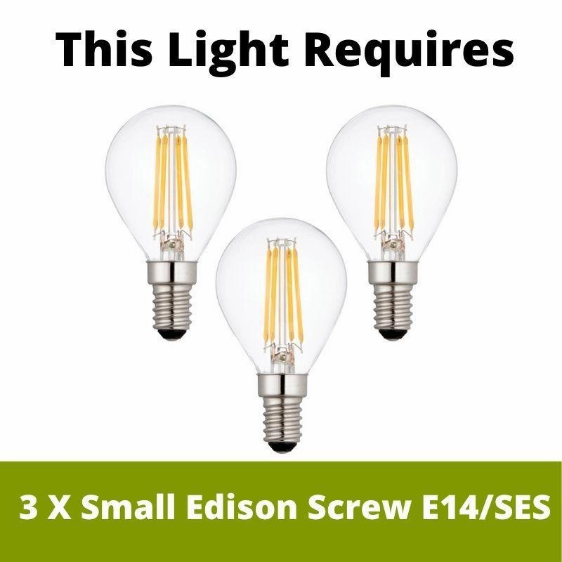 Fargo Brass & Clear Acrylic 3 Light Small Ceiling Pendant