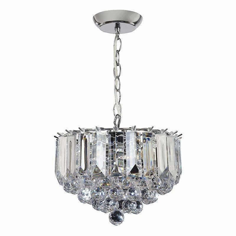 Fargo Chrome & Clear Acrylic 3 Light Small Ceiling Pendant white ceiling lamp
