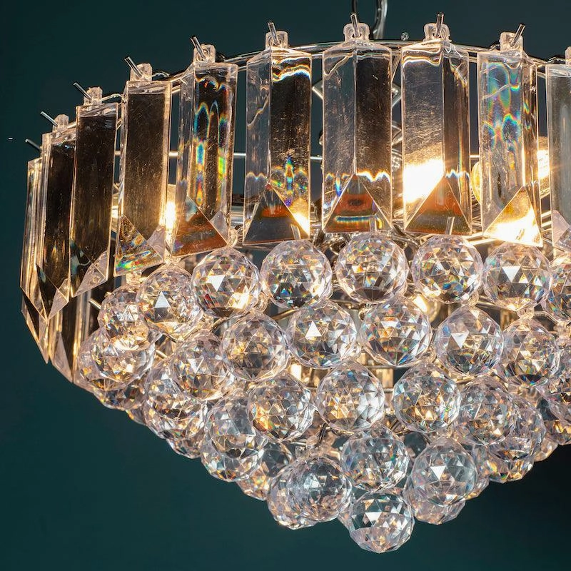 Fargo Chrome & Clear Acrylic 3 Light Small Ceiling Pendant