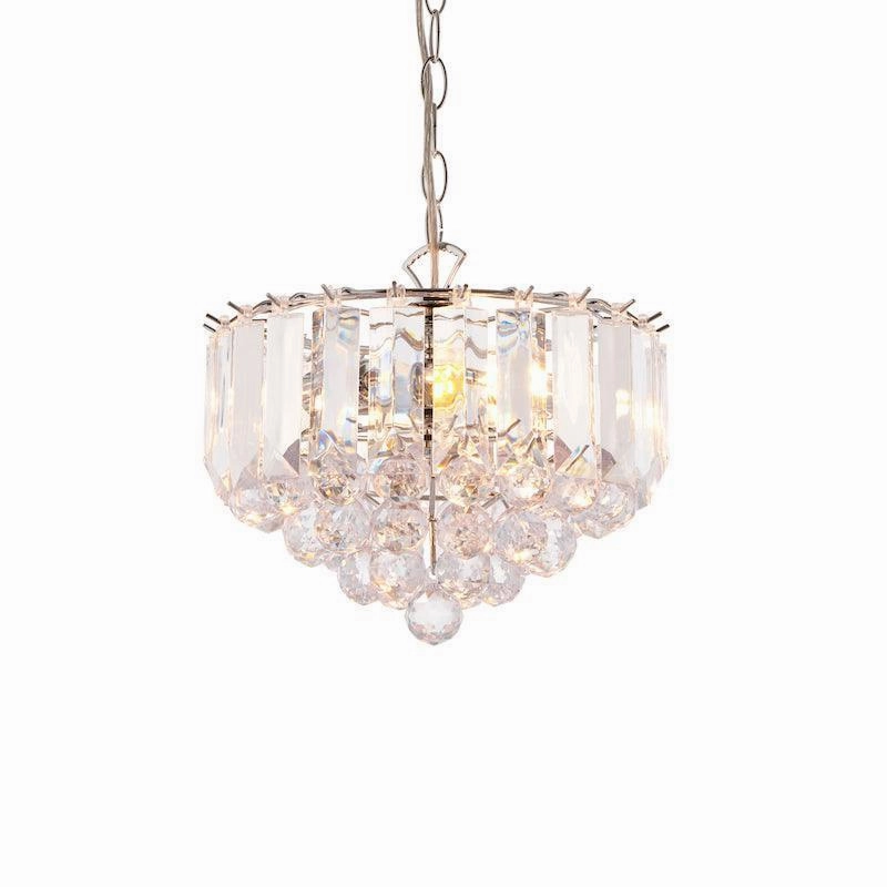 Fargo Chrome & Clear Acrylic 3 Light Small Ceiling Pendant