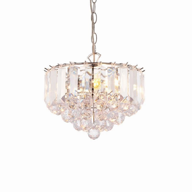 Fargo Chrome & Clear Acrylic 3 Light Small Ceiling Pendant