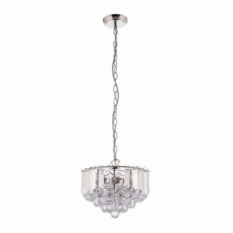 Fargo Chrome & Clear Acrylic 3 Light Small Ceiling Pendant