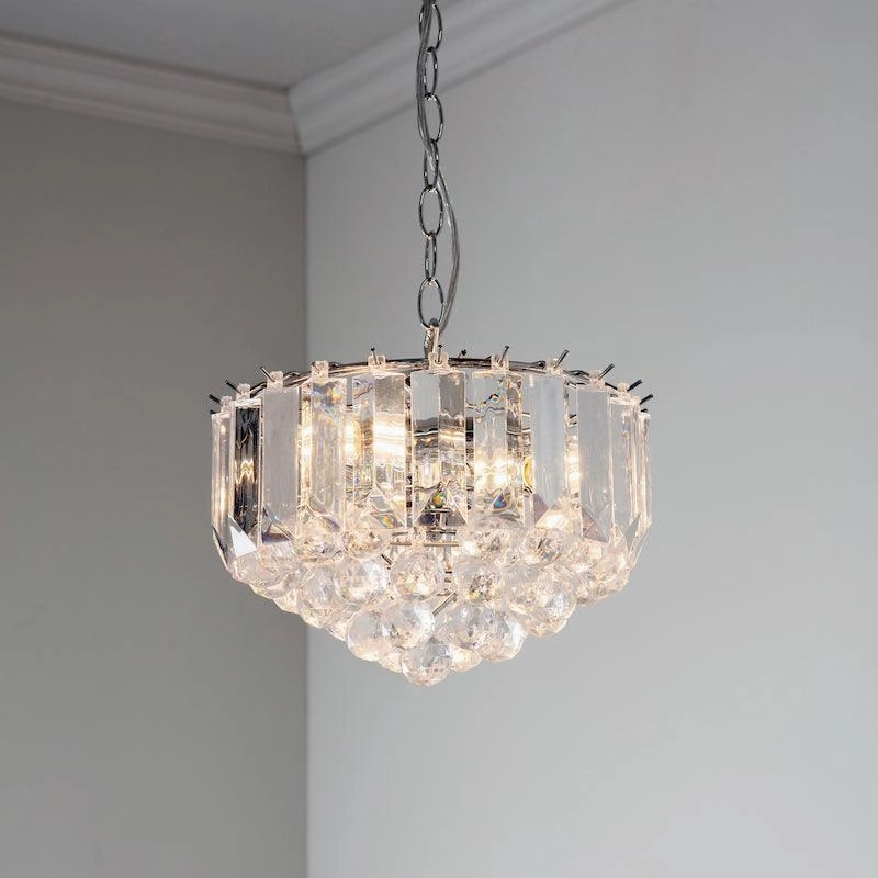 Fargo Chrome & Clear Acrylic 3 Light Small Ceiling Pendant