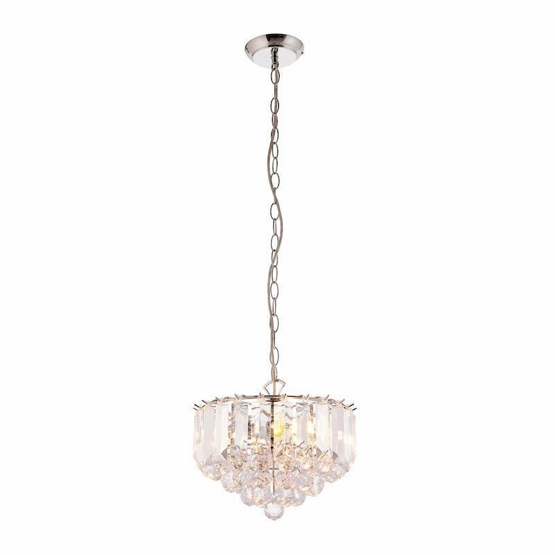 Fargo Chrome & Clear Acrylic 3 Light Small Ceiling Pendant