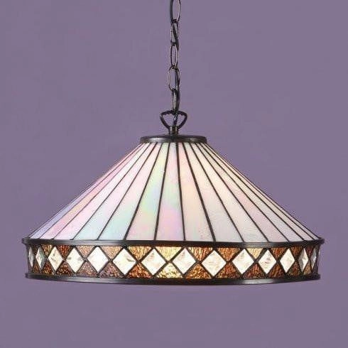 Fargo Large Tiffany Ceiling Light - 3 Bulb Fitting