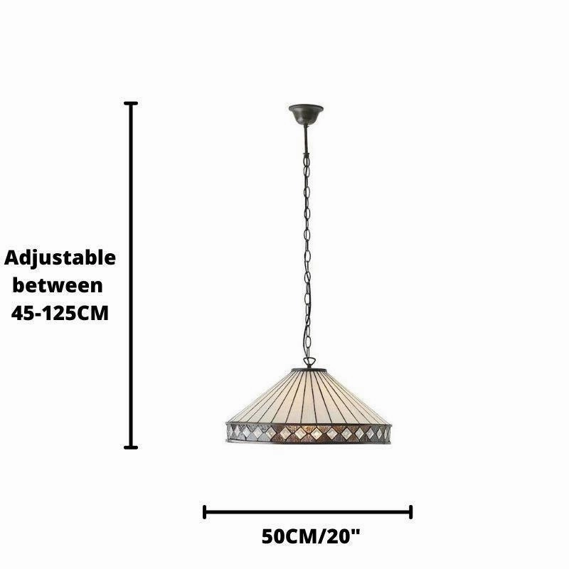 Fargo Large Tiffany Ceiling Light - 3 Bulb Fitting