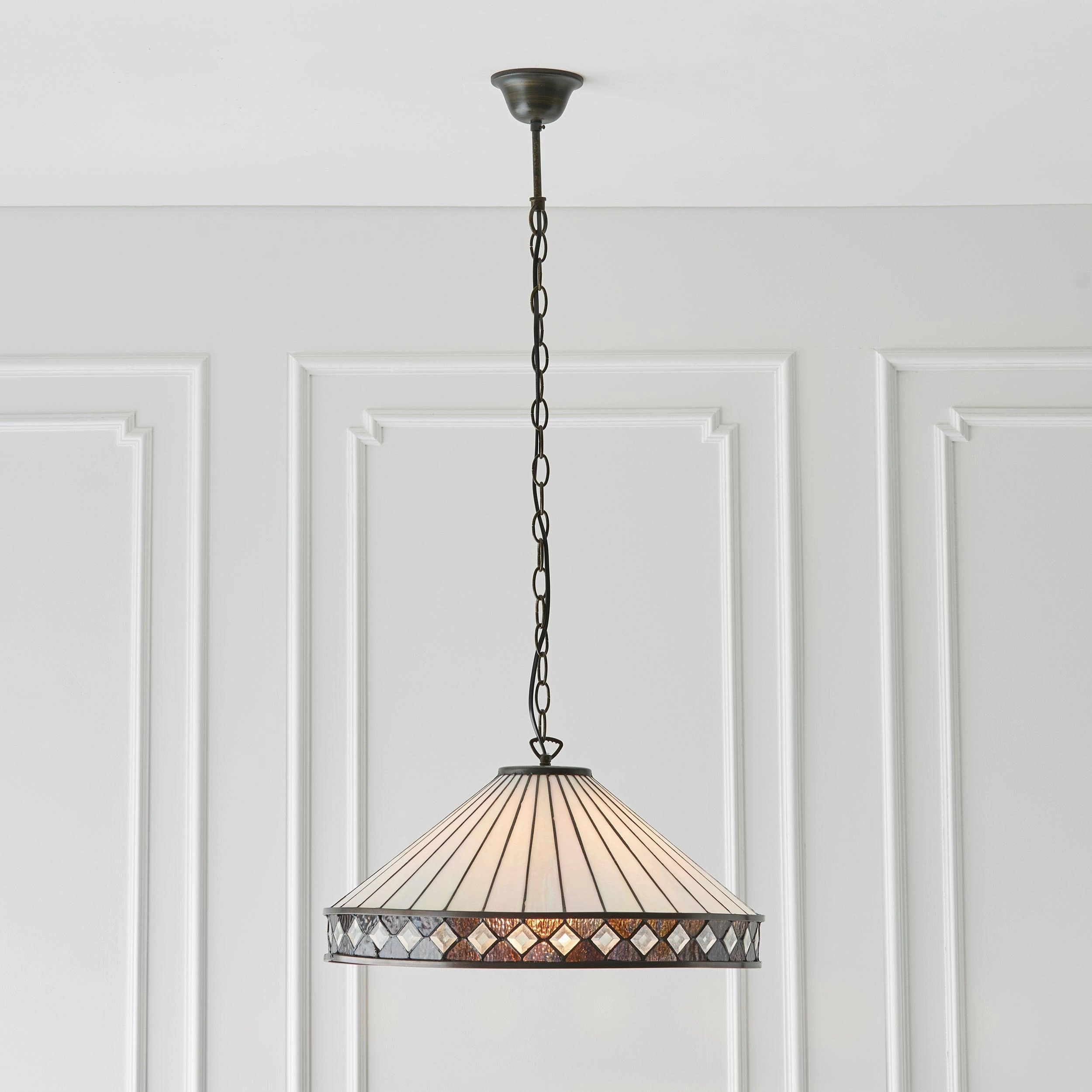 Fargo Medium Tiffany Ceiling Light 1 Bulb Fitting