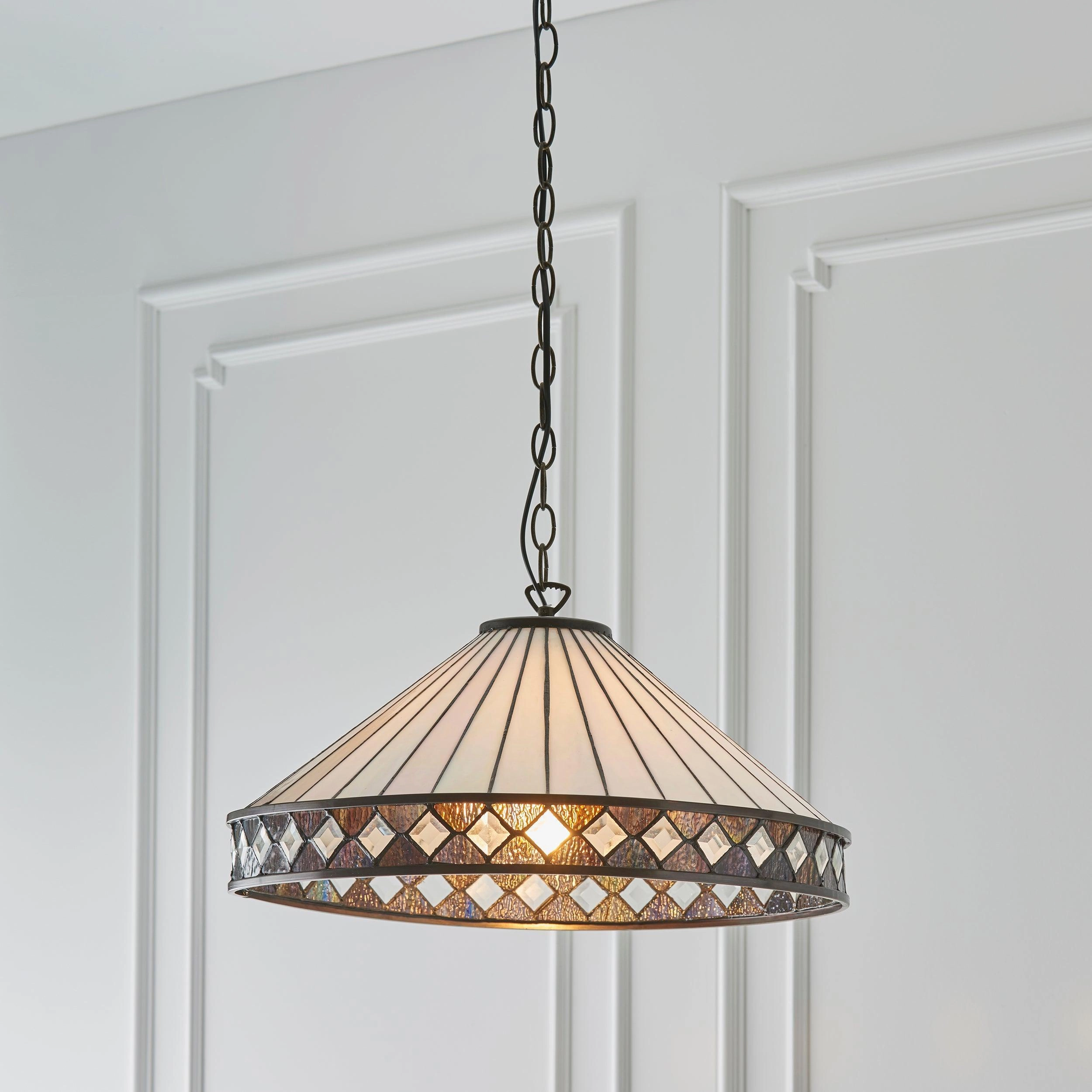 Fargo Medium Tiffany Ceiling Light 1 Bulb Fitting