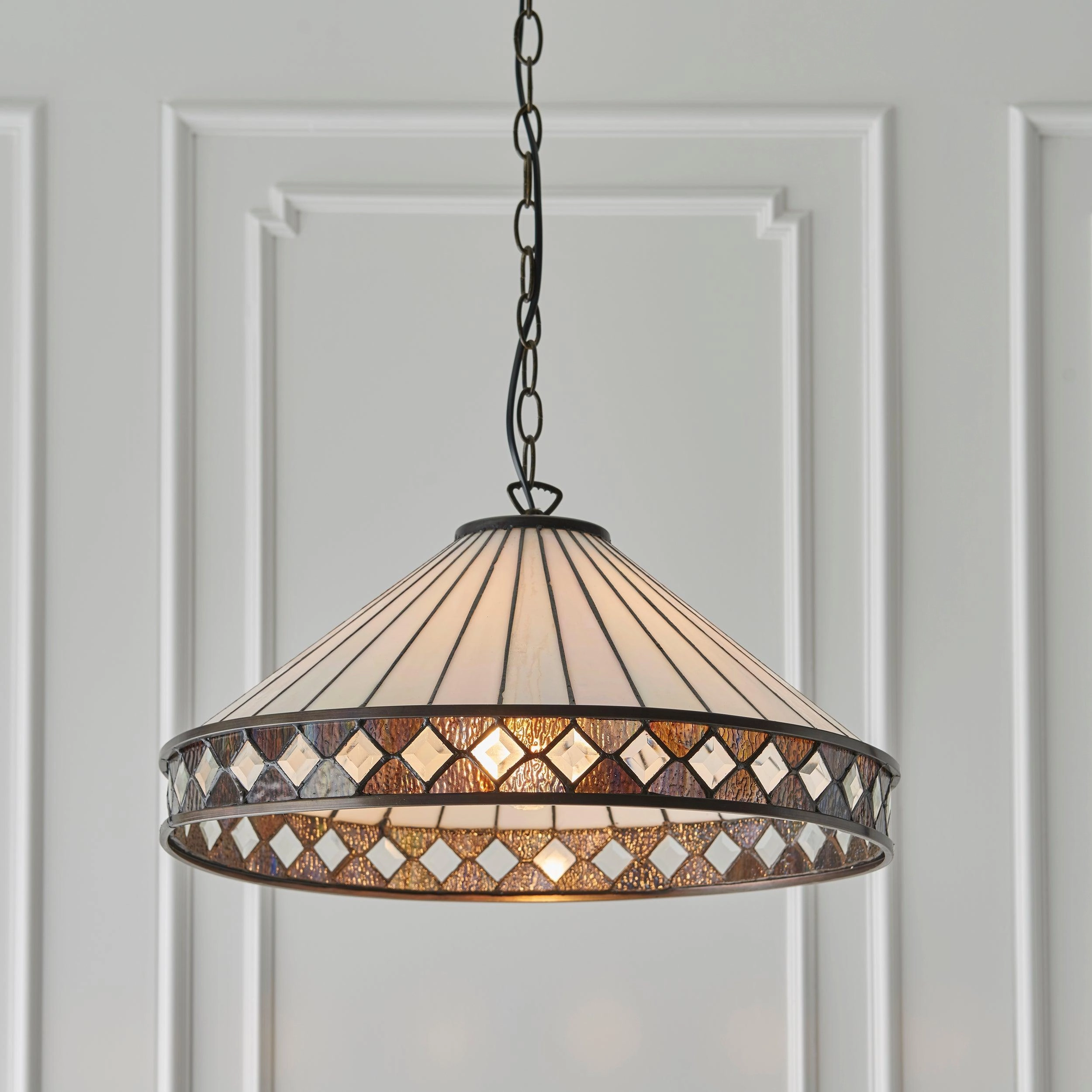 Fargo Medium Tiffany Ceiling Light 1 Bulb Fitting