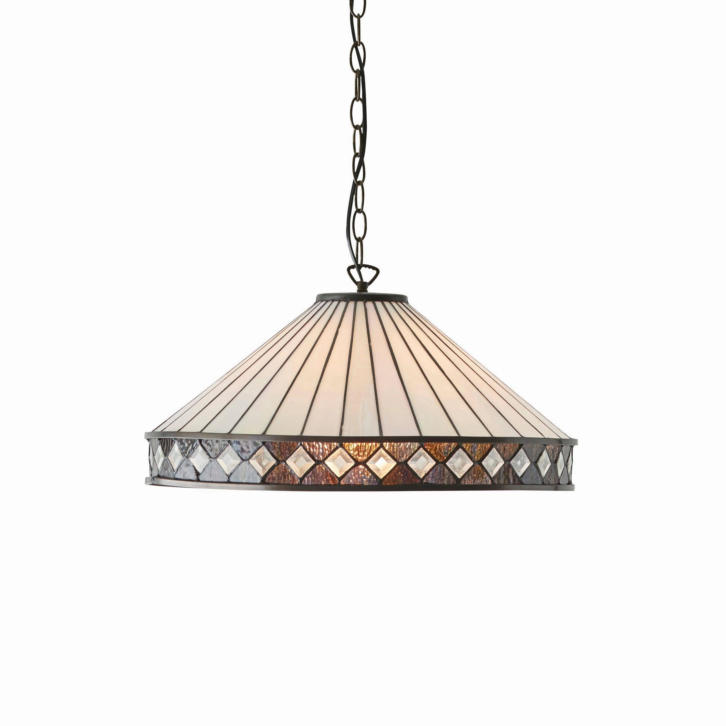 Fargo Medium Tiffany Ceiling Light 1 Bulb Fitting