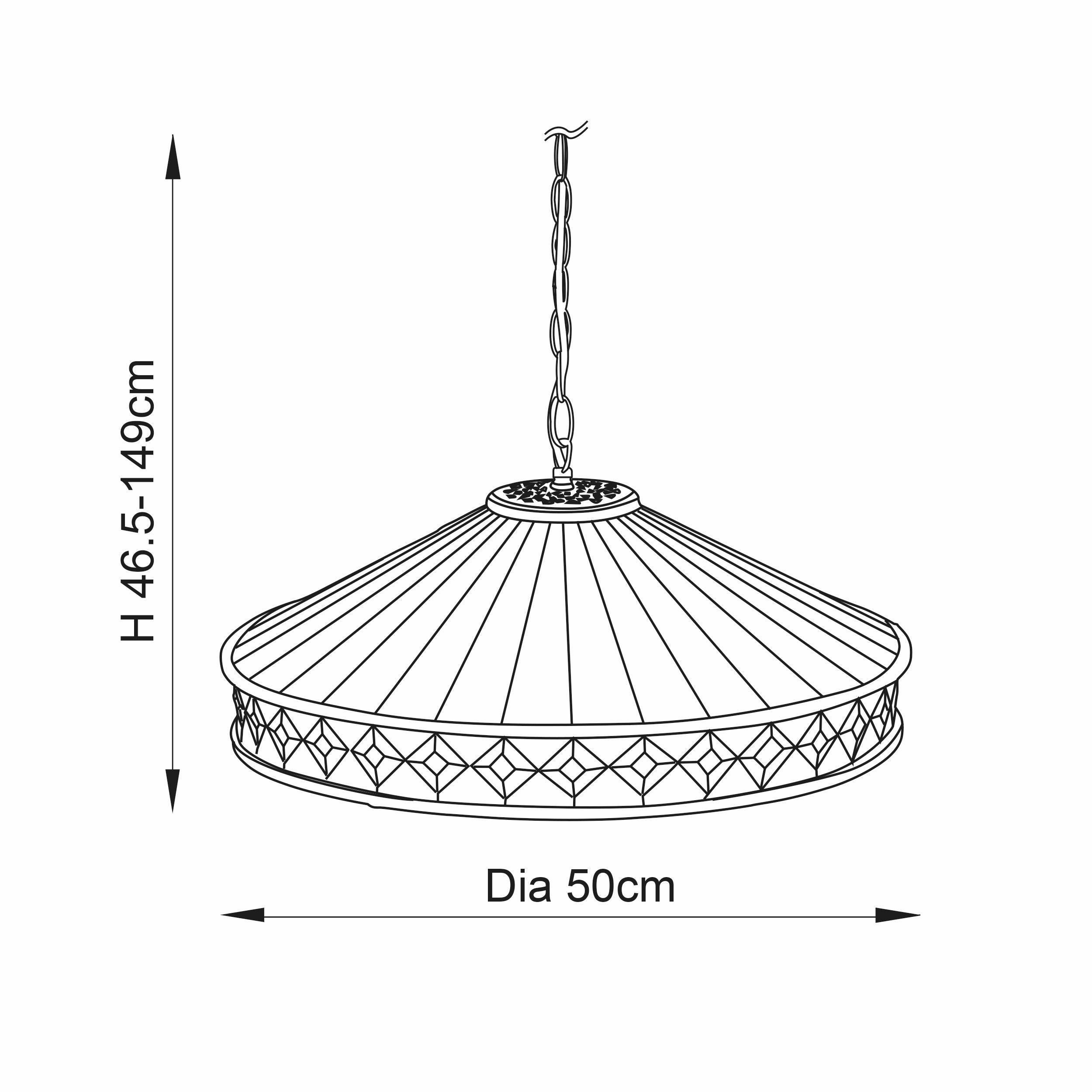 Fargo Medium Tiffany Ceiling Light 1 Bulb Fitting