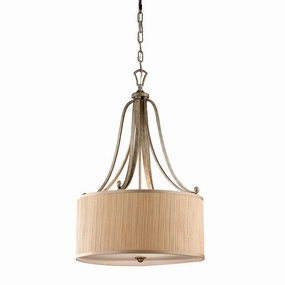 Feiss Abbey 3 Light Silver Pendant Ceiling Light soft glow ceiling light