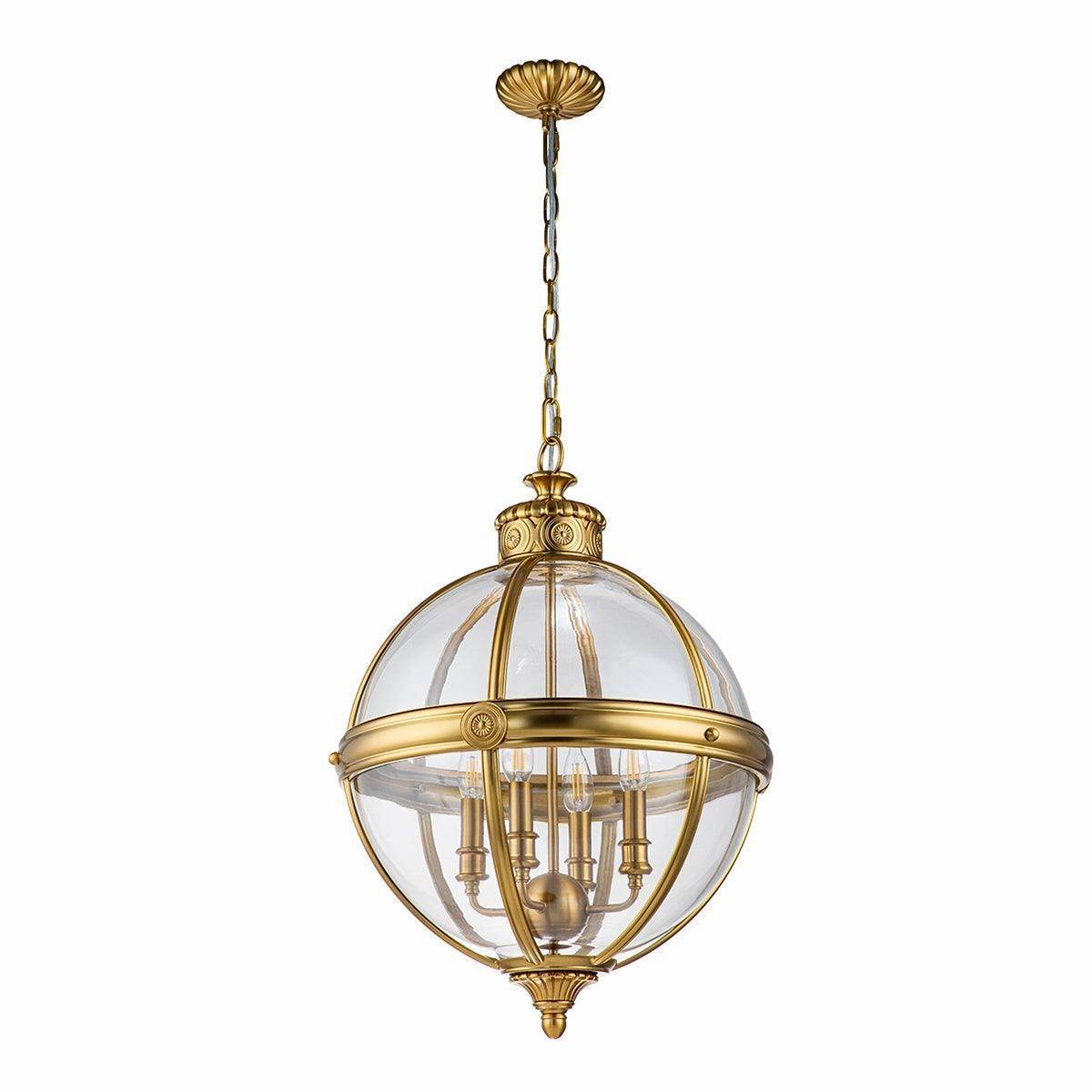 Feiss Adams 4 Light Pendant Chandelier - Brushed Bronze